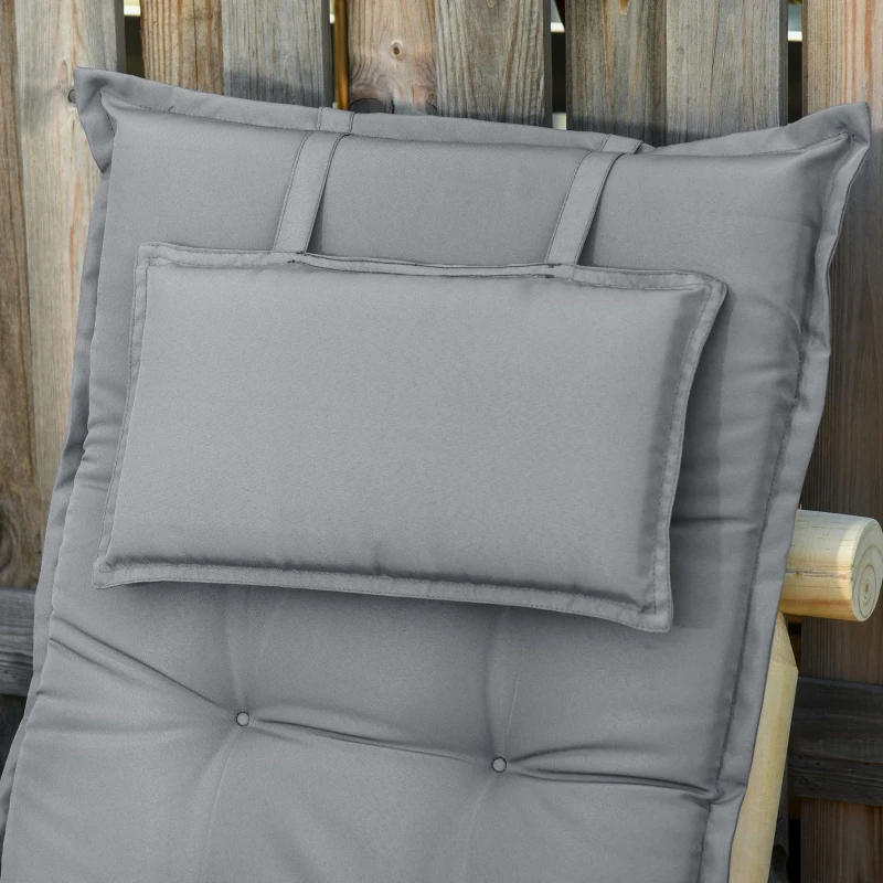 Outsunny, set de 2 perne pentru scaune, 50x120x9cm, gri