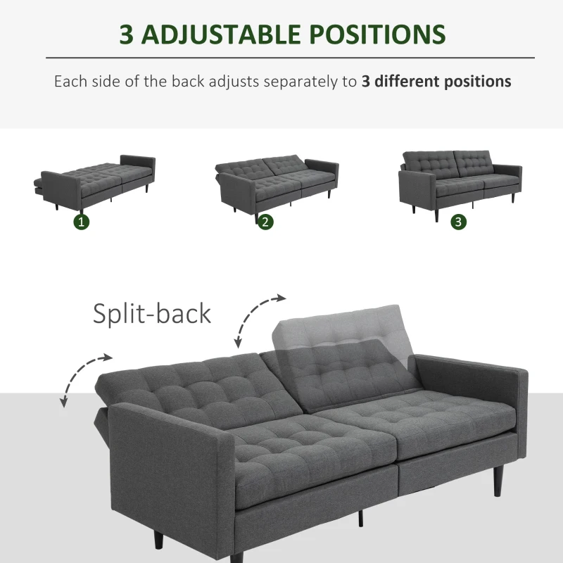 HomCom canapea extensibila cu spatar reglabil, 200x79x96 cm