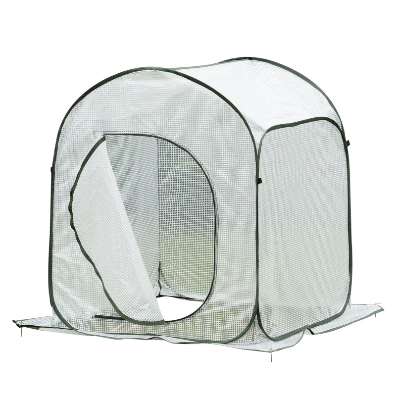 Outsunny Mini Sera Pliabila Deschidere Pop-Up cu Sac, 90x90x110cm