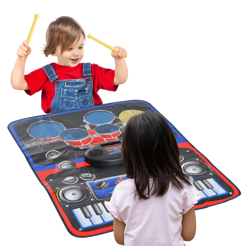 HOMCOM Covor Muzical Joc Orga si Tobe pentru Copii