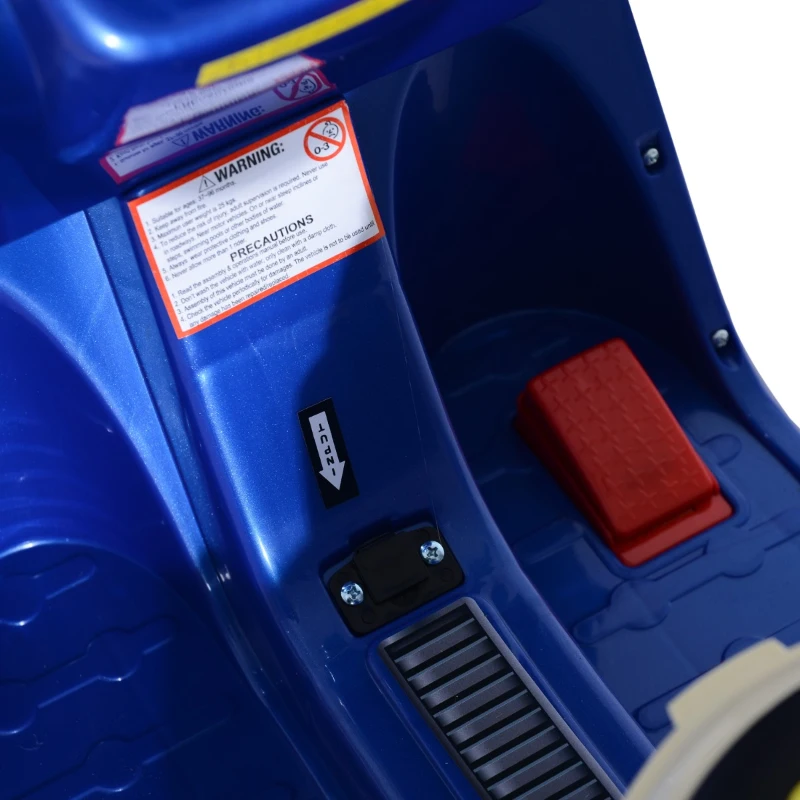 HomCom Mini Moto Motoreta Electrica 6V pentru Copii Viteza 3KM/h cu Lumini Muzica, Albastru