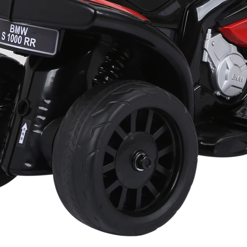 HOMCOM Motoreta Electrica pentru Copii BMW S1000RR Originala, 3 Roti cu Lumini si Sunete Reale, Rosu