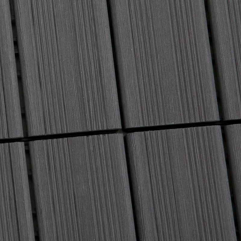 Outsunny, gresie exterior, set de 11 placi, 30x30x2.2 cm, gri