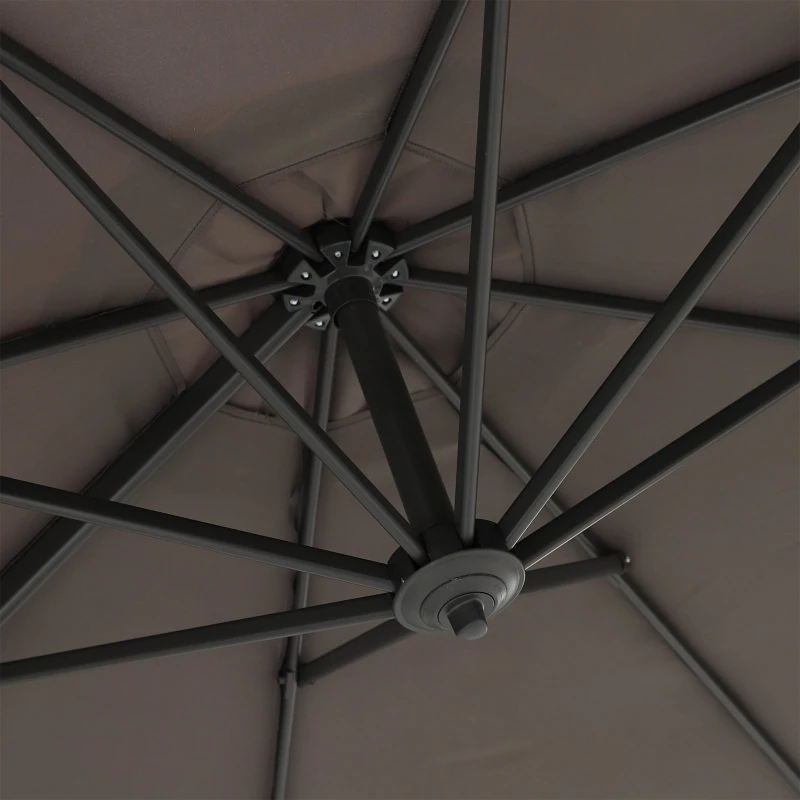 Outsunny Umbrela Soare Descentrata Unghi Inclinabil Rotatie la 360 de Gradina Φ294x248cm