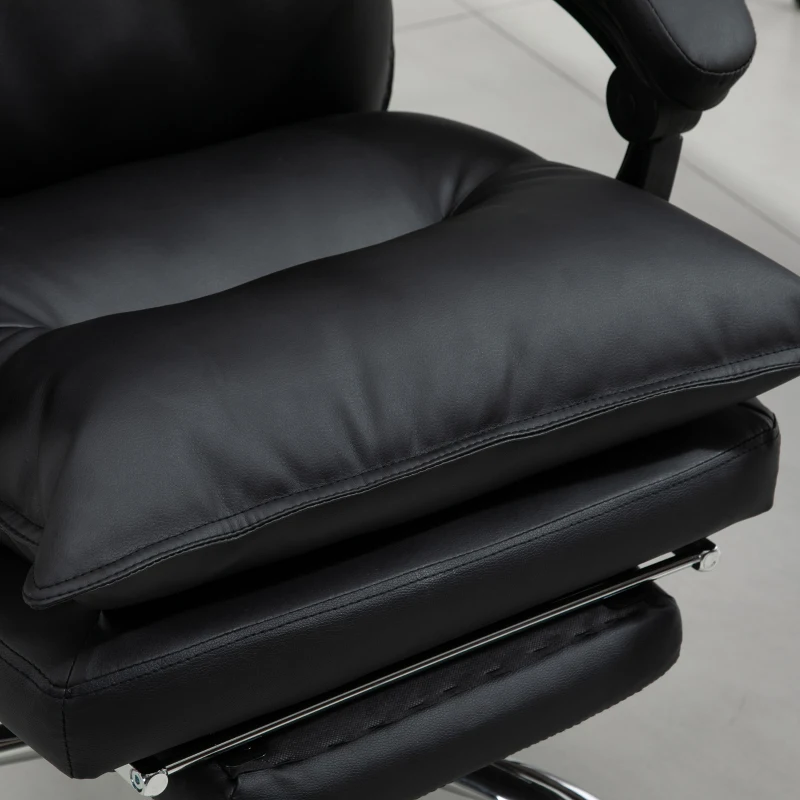 Vinsetto Fotoliu Birou Negru – Rabatabil, Suport Picioare & Ergonomic