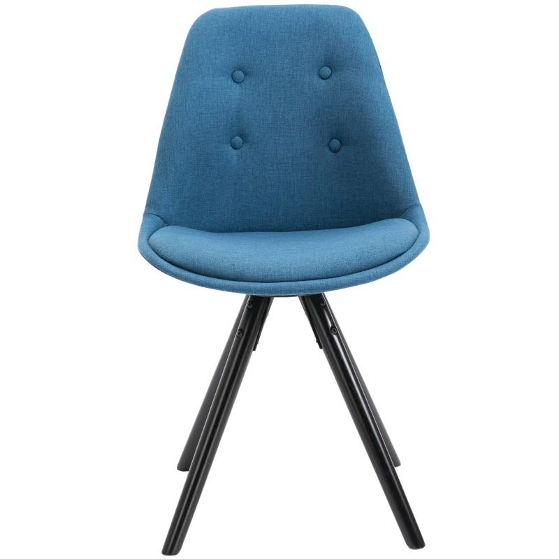 HOMCOM Set 2 Piese Scaun de Pranz captusite design modern pentru sala de pranz albastru