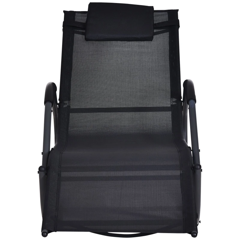 Outsunny Sezlong cu scaun Balansoar 160x61x79cm Negru