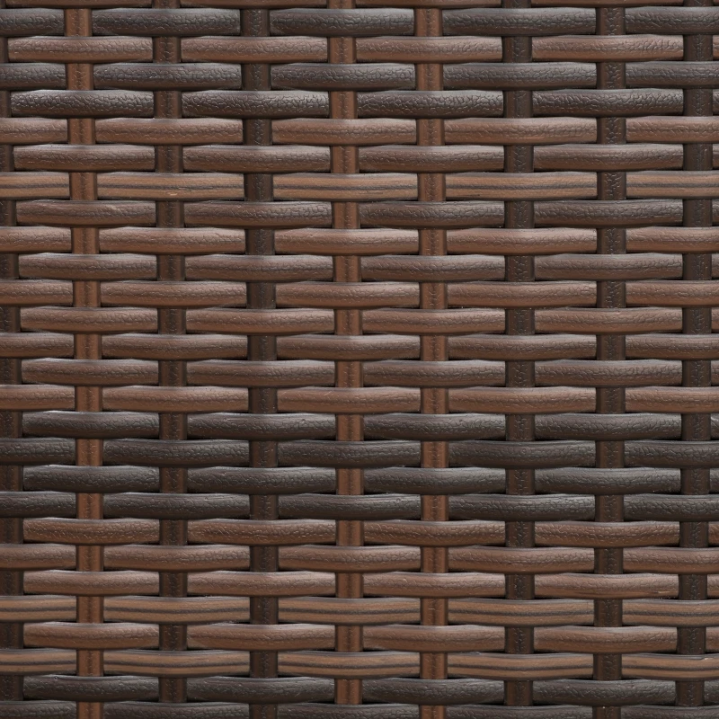 Outsunny Set Mobilier pentru Extern in PE Rattan Canapea si Masuta cu Blat in Sticla Maro