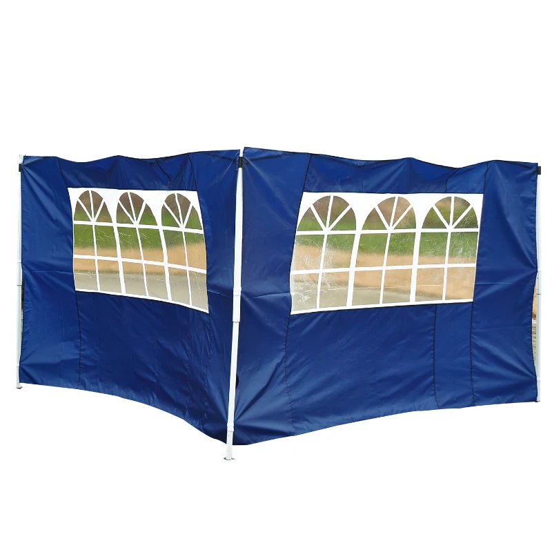 Outsunny 2 Pannelli laterali per gazebo pieghevole, blu, 3x2m
