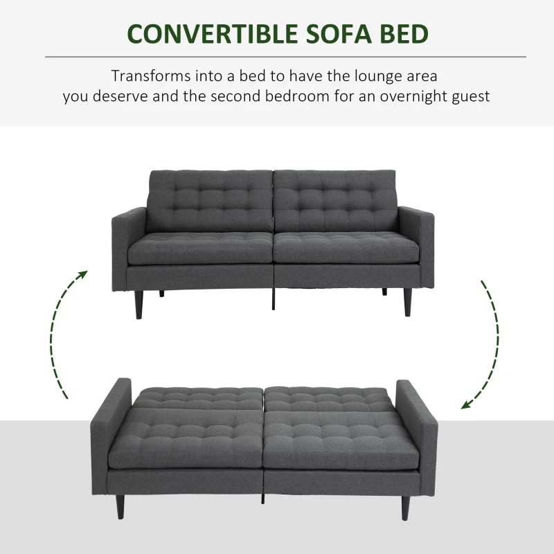 HomCom canapea extensibila cu spatar reglabil, 200x79x96 cm