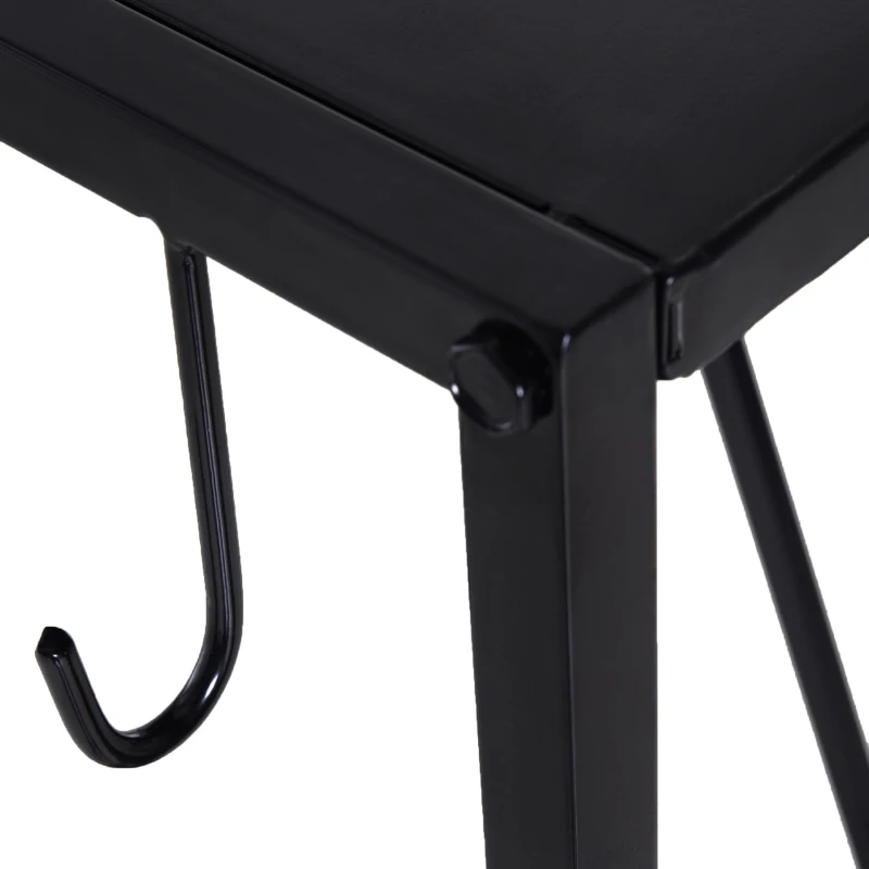 Outsunny Suport lemne cu economisire de spatiu din Metal cu Paleta, Matura, Vatrai si Cleste