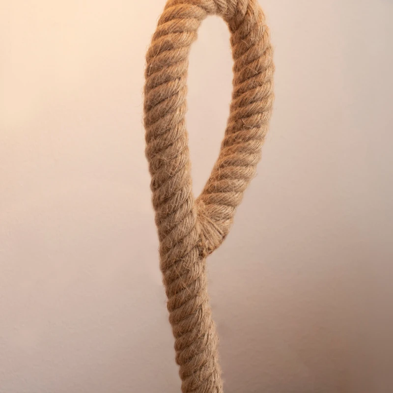 HOMCOM Lampa de Masa Stil Marinaresc din Franghie si Tesatura, Cuplare E27 Ф30x56cm