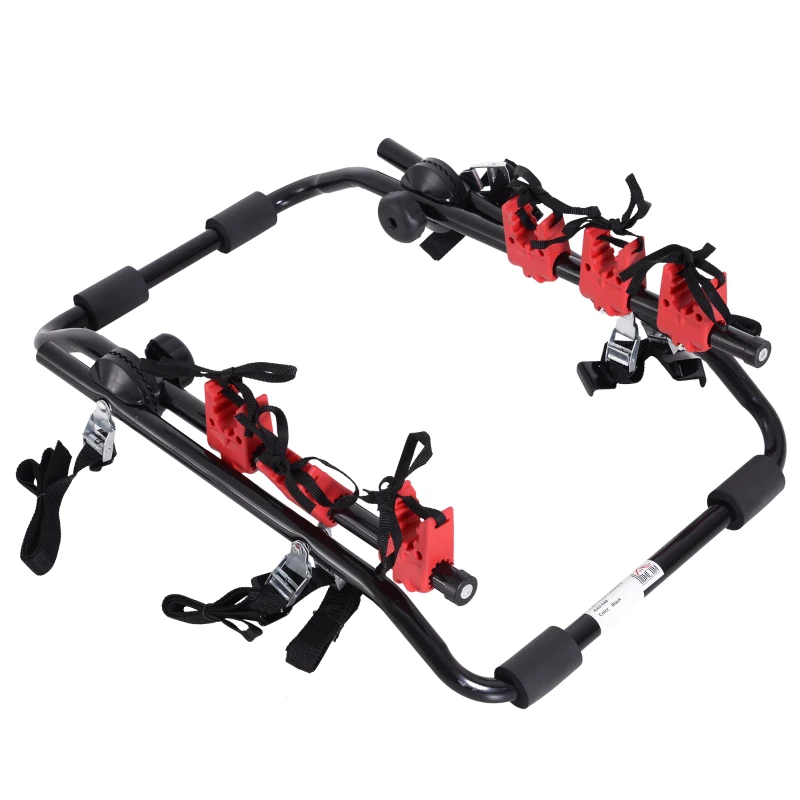 Homcom Suport Biciclete Posterior Pliabil pentru Masina Pentru 3 Biciclete 40 kg in Otel si Alumini Negru 68x52x60cm