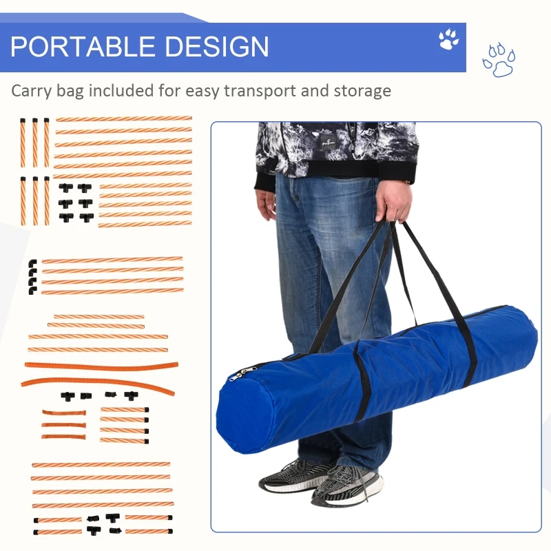 PawHut Set antrenament pentru caini, Nivel Incepatori, ABS/PE/PVC, Portocaliu