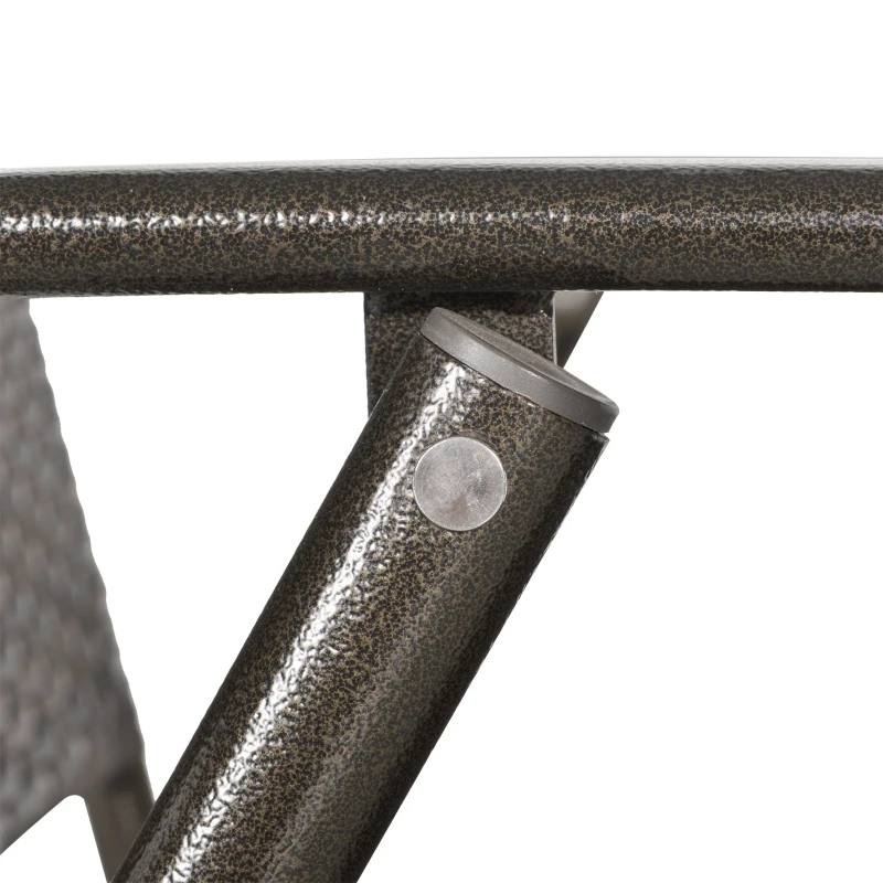 Outsunny Set 4 Bucati Scaune Pliante de Gradina din Ratan si Otel Maro