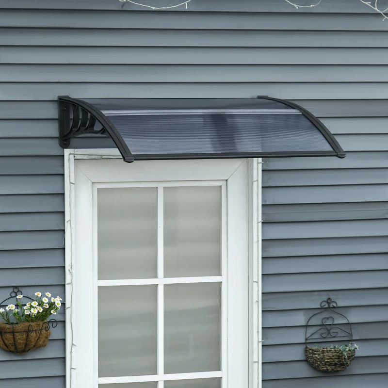 Outsunny copertina policarbonat anti-UV, 100x80 cm, negru(m-2)