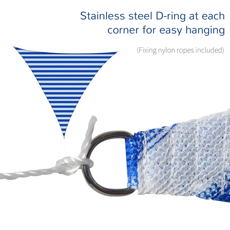 Outsunny Copertina Soare Vela Umbrire Triunghiulara Anti-UV Respirabila 5x5x5m