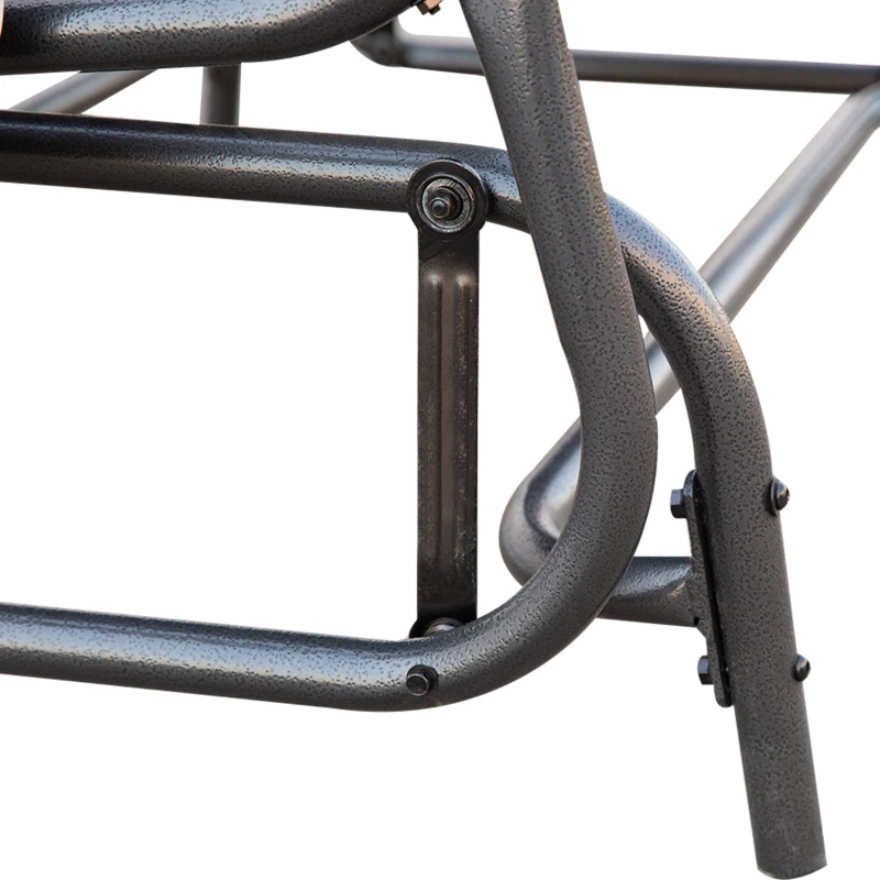 Outsunny banca 2 locuri cu balansoar, 122x75x88cm, maro