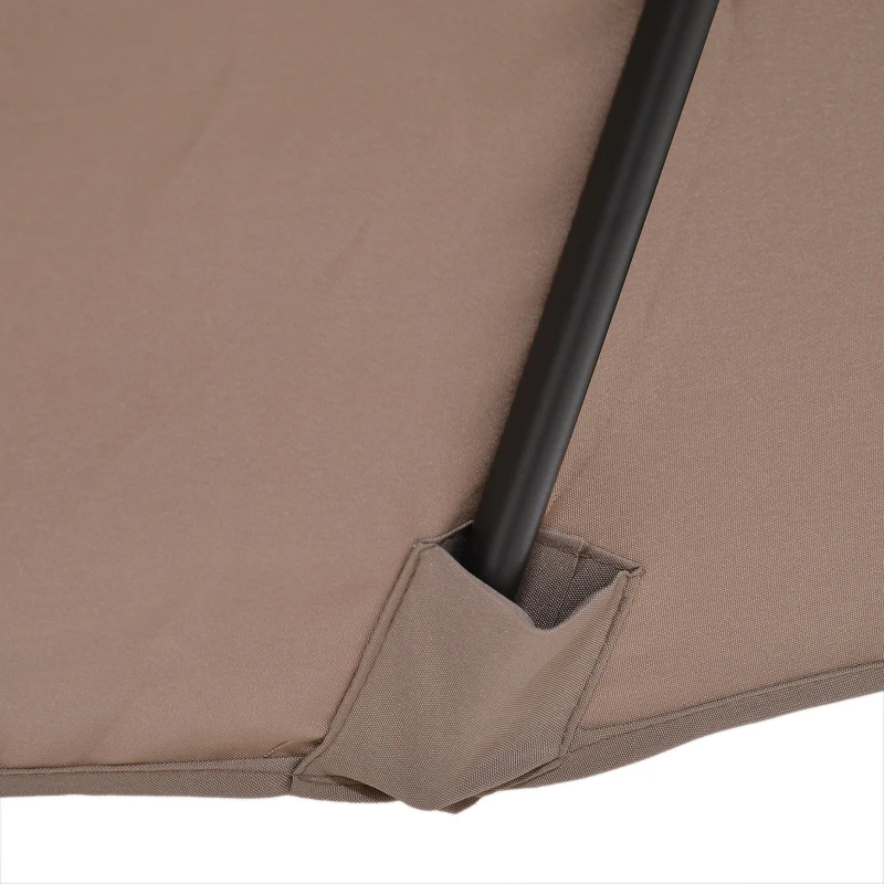 Outsunny Umbrela Dubla din Poliester Anti-UV Impermeabila, Maro 270x460x250cm