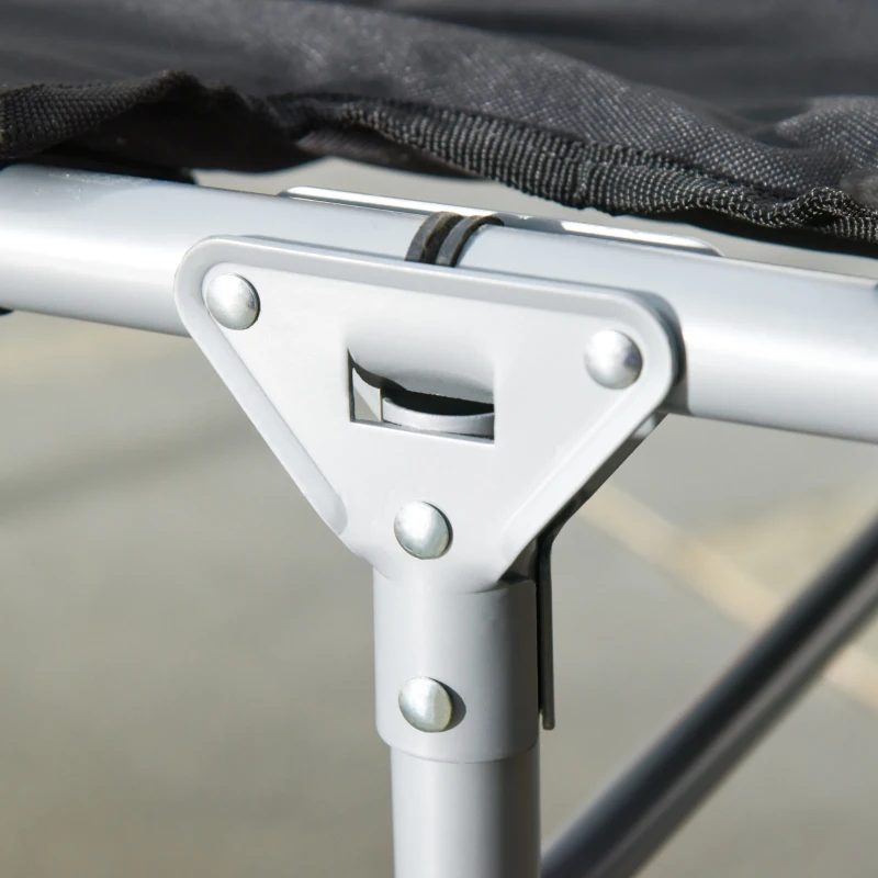 Outsunny Pat de Camping Pliabil si Captusit – Design Negru, Usor & Confortabil