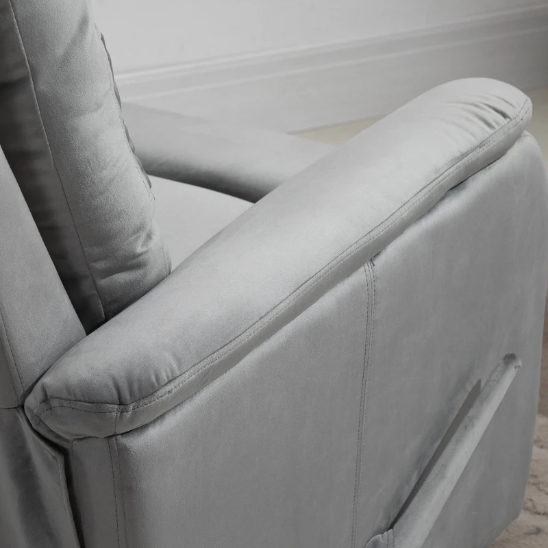 HOMCOM Fotoliu Relax Modern din Tesatura Gri cu Spatar Reclinabil de 140°