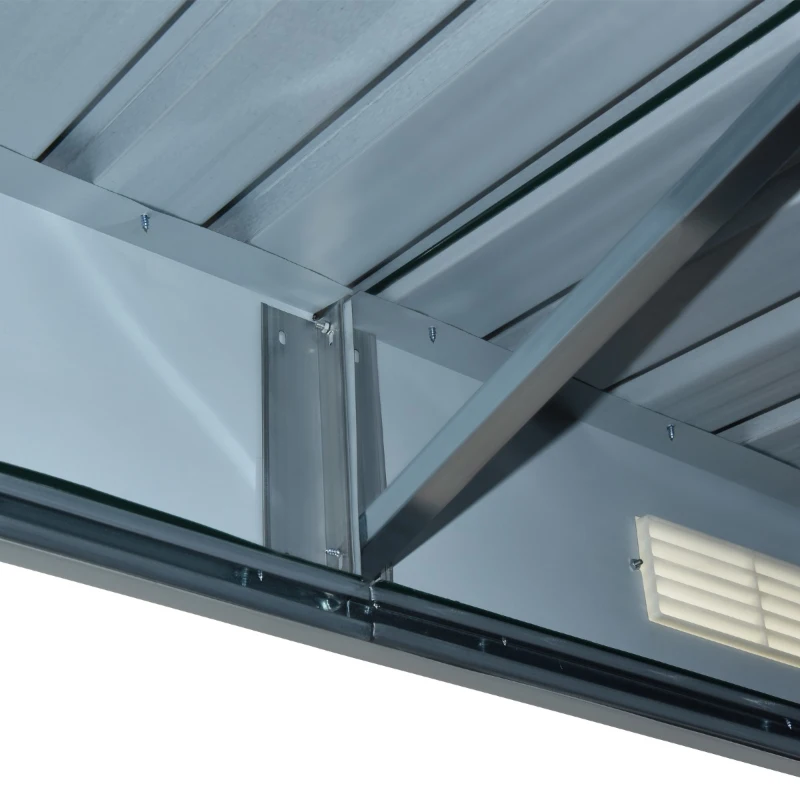 Outsunny Dulap pentru Ustensile de Grădină din lamieră de Oțel 255x133x182cm Verde