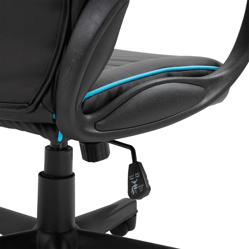 Vinsetto Fotoliu de Birou cu Invelis in Piele PU Premium Design Ergonomic Negru si Albastru