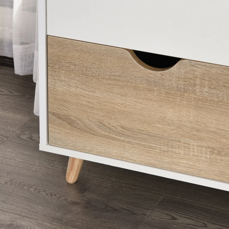 Homcom Dulap Elegant 2 Sertare & Raft pentru Haine – Alb(m-11)