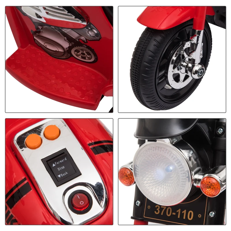 HOMCOM motocicleta electrica pentru copii, 87x46x54 cm, rosie