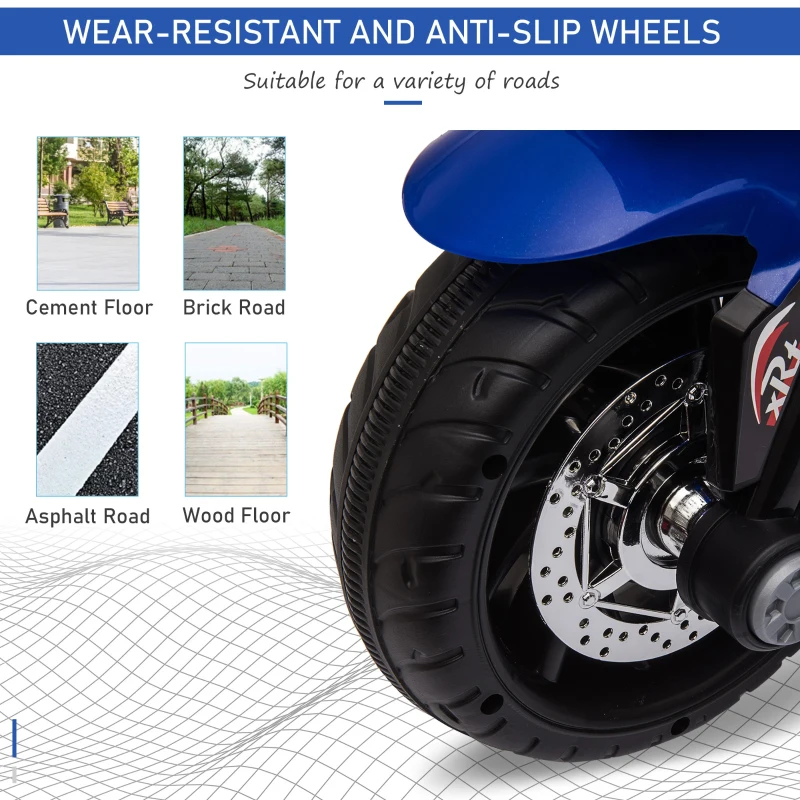 HOMCOM Motocicleta Electrica 6 V – 3 Roti, Lumini & Sunete