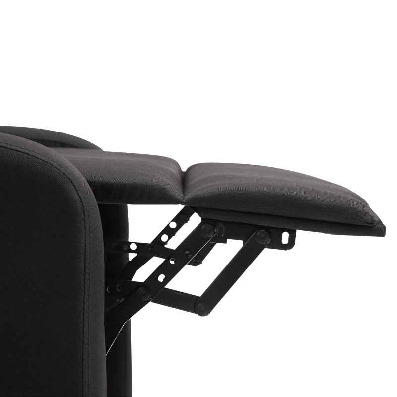 Homcom Fotoliu Relax – Negru, In, Rabatabil cu Taburet Inclus