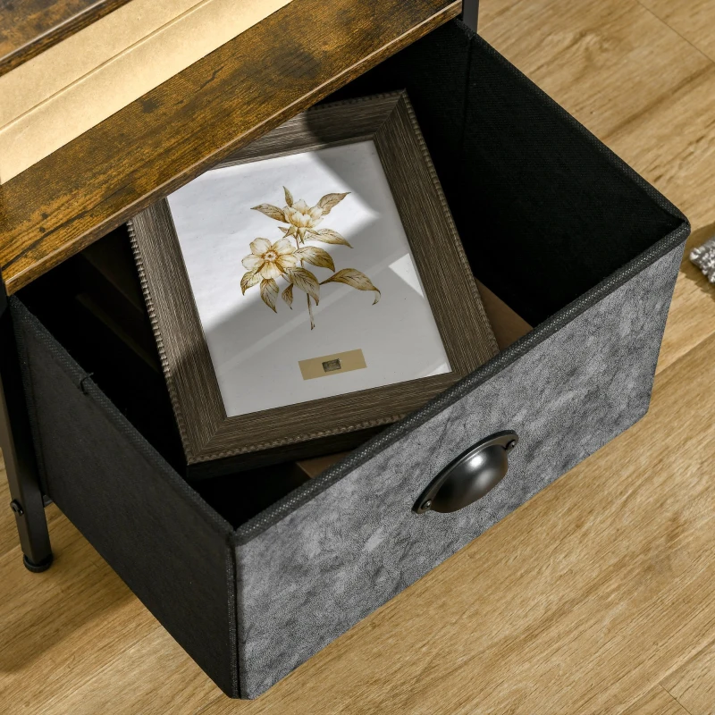 HOMCOM noptiera stil industrial, cu sertar, 40x40x46.9 cm