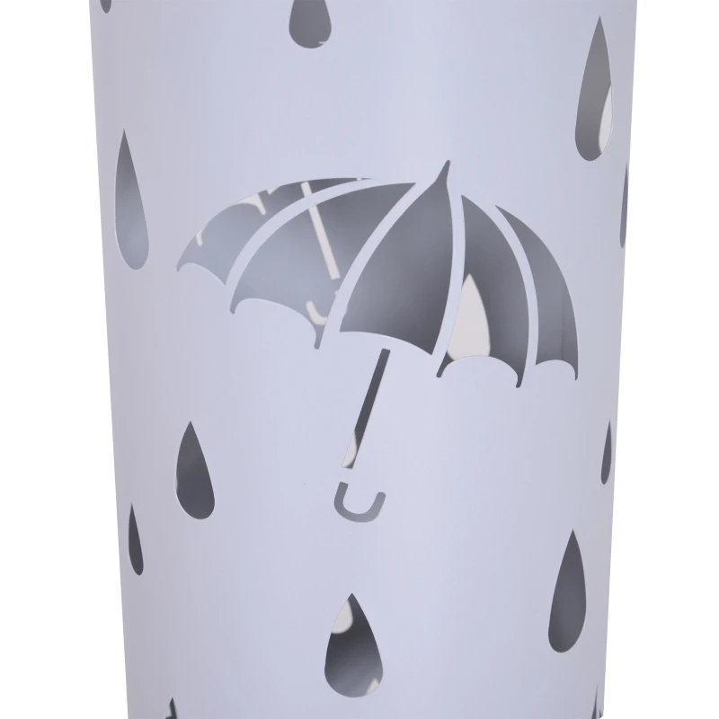 Homcom Suport pentru Umbrele in Metal cu Scurgere Gri Deschis