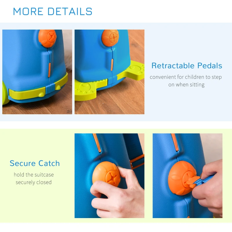 HomCom valiza copii pentru calatorii cu avionul, 46x22x33,5 cm