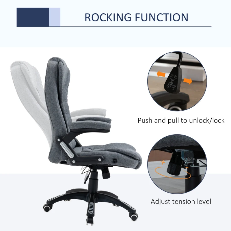 Vinsetto Scaun Birou – Reglabil, Inclinabil & Balansoar Ergonomic(m-5)