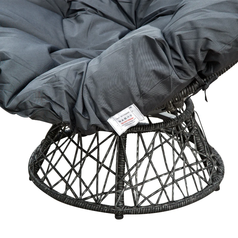 Outsunny Fotoliu Papasan Rotativ cu Confort Mare și Pernă Inclusă, Ideal pentru Grădină, Terasă sau Balcon