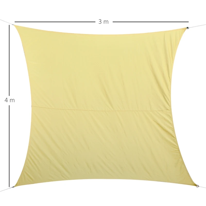 Outsunny Panza Umbrire Dreptunghiulara Copertina Soare din Poliester 3x4m Nisip