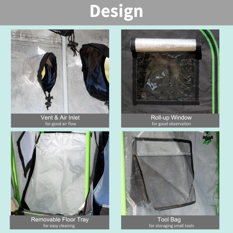 Outsunny sera hidroponica 90x60x135cm, neagra