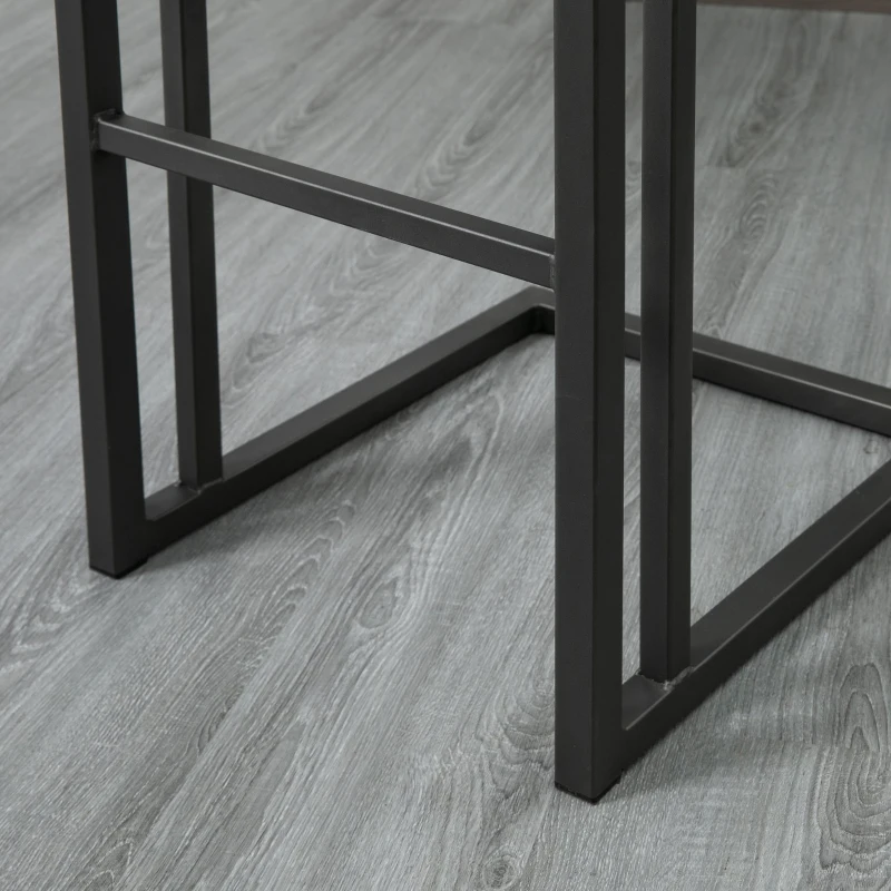 HOMCOM Set 2 Taburete de Bar Stil Vintage Industrial Imitaţie de piele şi Metal