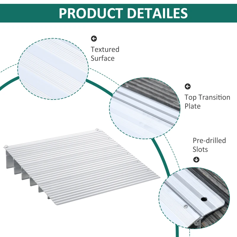 HOMCOM Rampa Scaun cu Rotile Lungime Reglabilă Aluminiu antiderapant 318kg