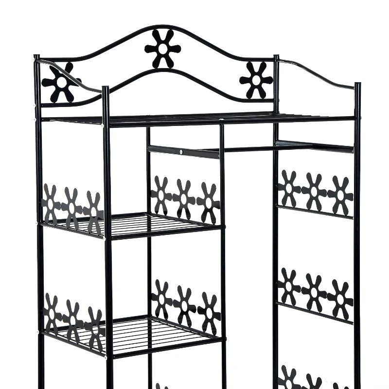 HOMCOM Dulap Haine in Fier, Negru, 84x42x159cm