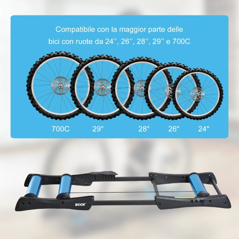 HomCom trainer pentru biciclete, 145 x 56  x 10.5 cm