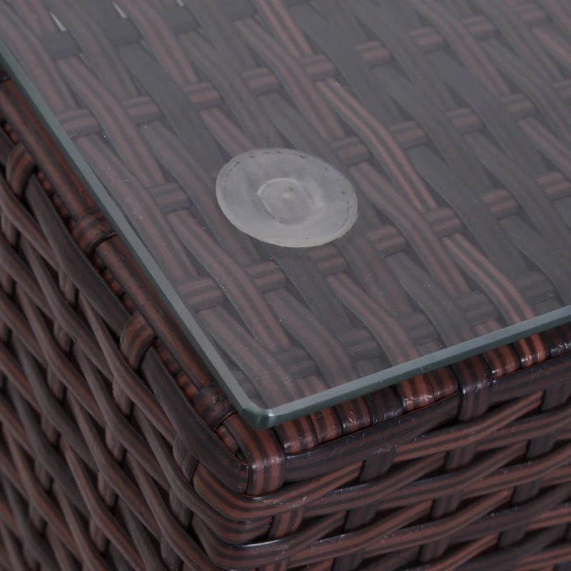 Outsunny set 3 piese mobilier de gradina din ratan PE, maro