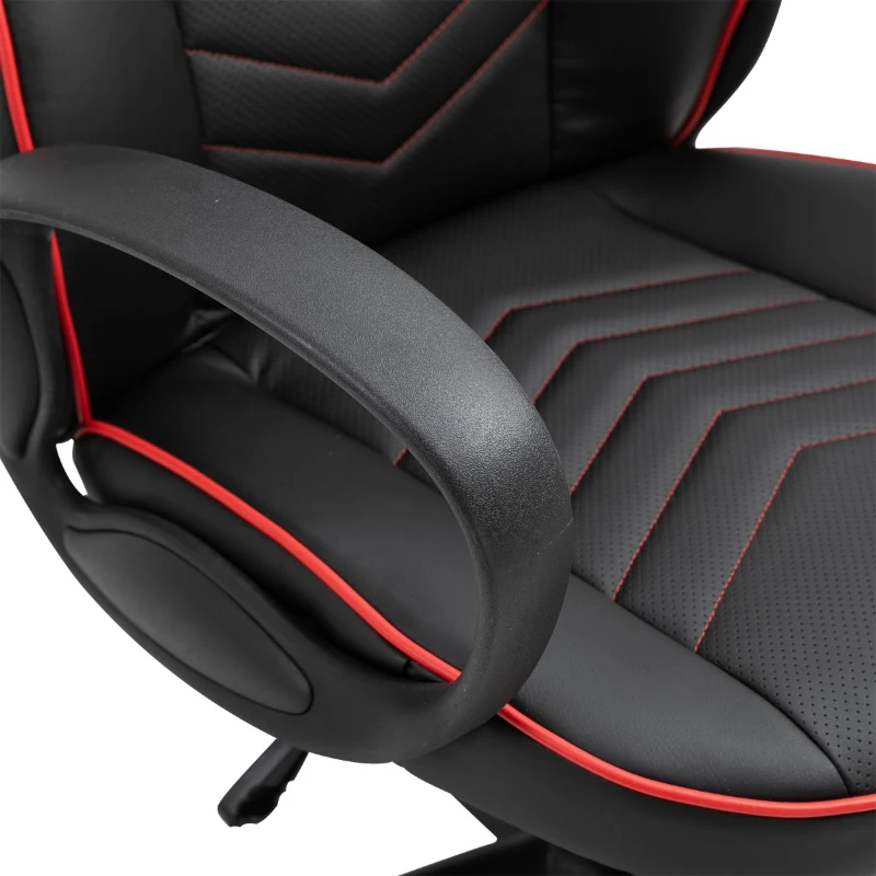 Vinsetto Fotoliu de Birou cu Invelis in Piele PU Premium Design Ergonomic Negru si Rosu