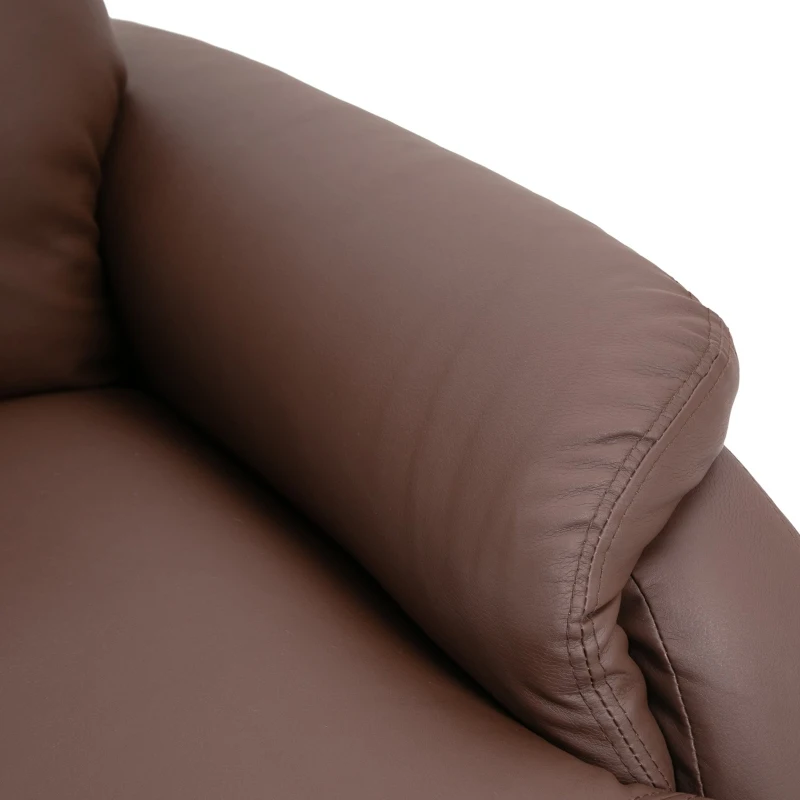 HOMCOM Fotoliu Relax Manual cu Spătar Reclinabil – Piele Sintetică Maro