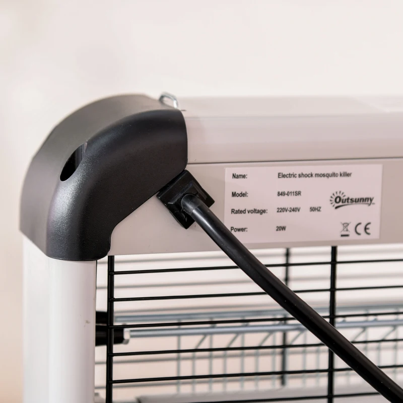 Outsunny Lampa pentru Insecte Electrica 20W pentru Exterior si Interior de 60m² Argintie