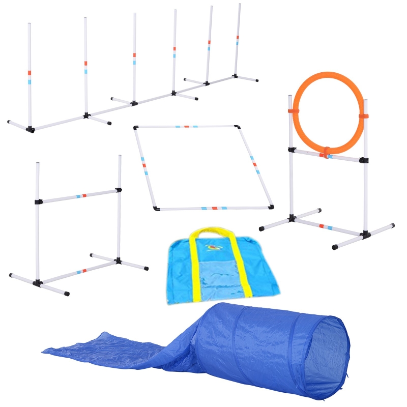 PawHut Set pentru Destrat Caini cu Sarit , Tunel , Slalom si Inel