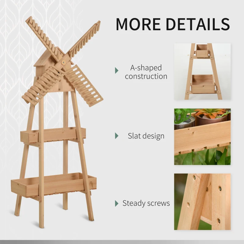 Outsunny Vaza pentru Plante ridiate cu Morisca si Casuta din lemn