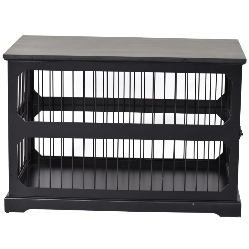 PawHut Cusca Eleganta Marimea Small-Medium pentru Caini din MDF si Plasa metalica 55 x 90 x 60 cm