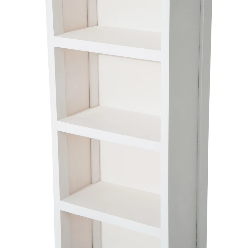 HomCom Mobilier Biblioteca 5 Rafturi din Lemn Elegant pentru Casa si Birou Alb 30x17x90cm